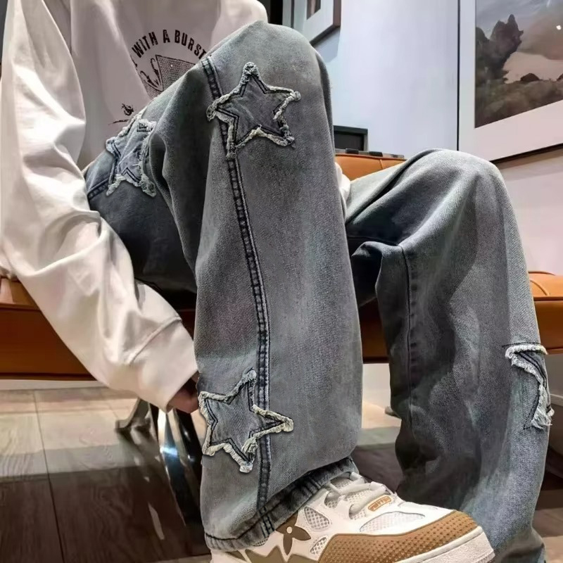 Men'S Fashion Nova Jeans - Neue Herren Star bestickte Mode Baggy