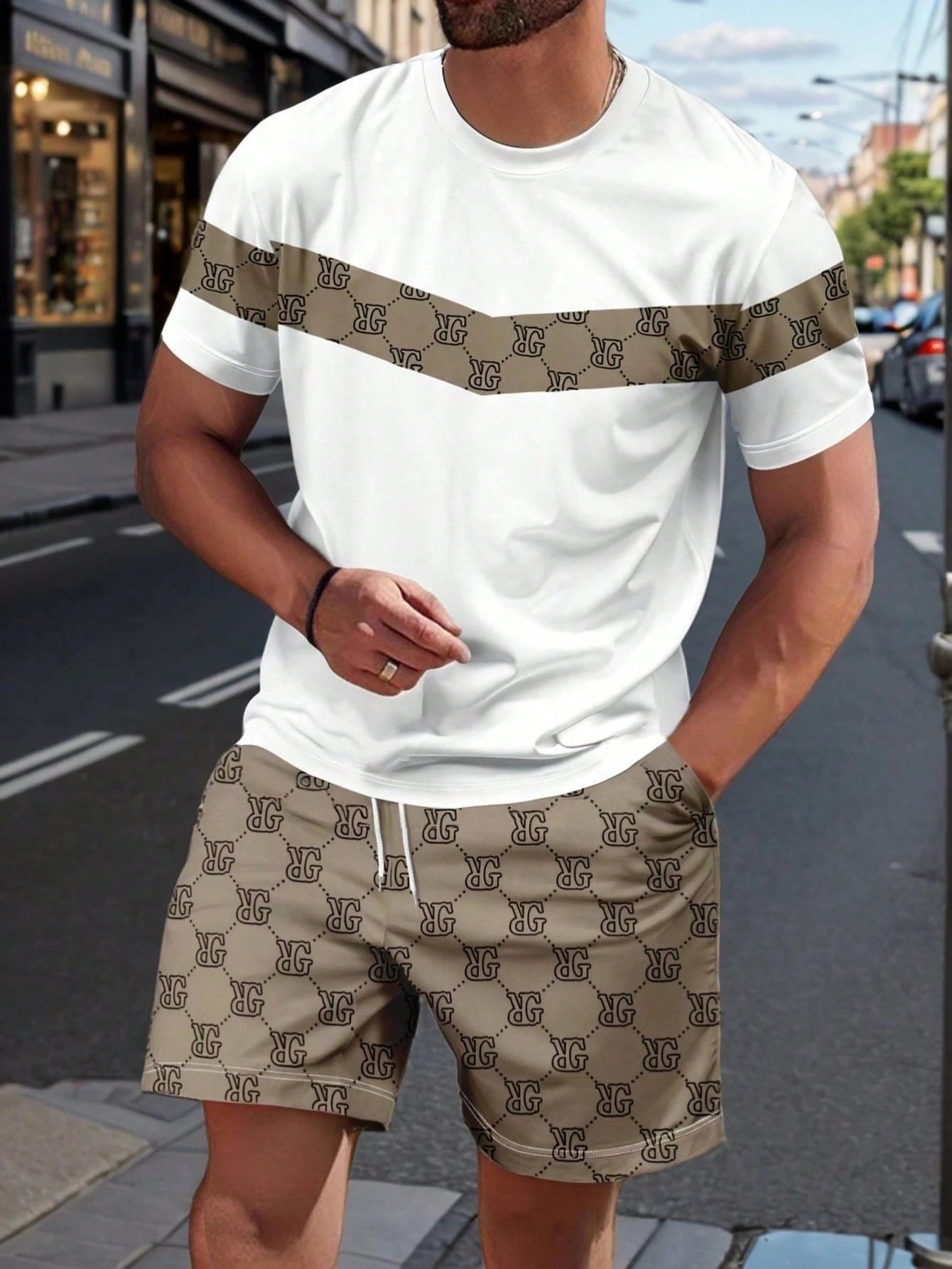 Mens Fashion Workwear - 2026 Sommer Herrenanzug mit 3D-Druckmuster –