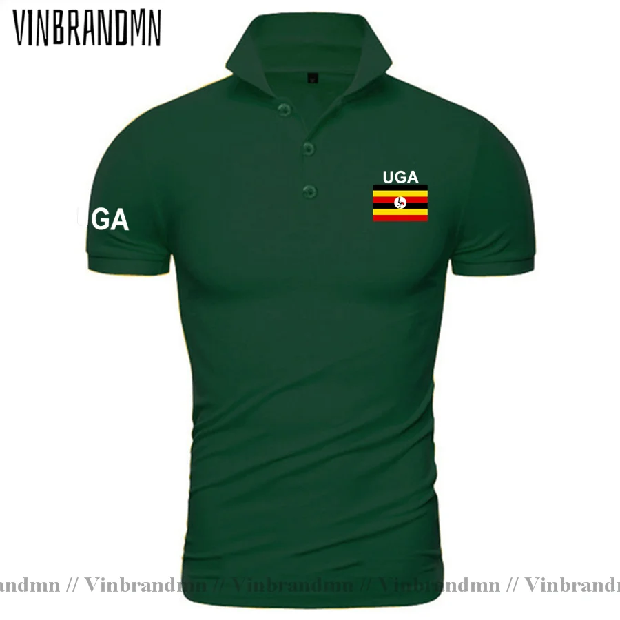 Men Fashion Uganda - Uganda Ugandan Poloshirts Herren Kurzarm weiße