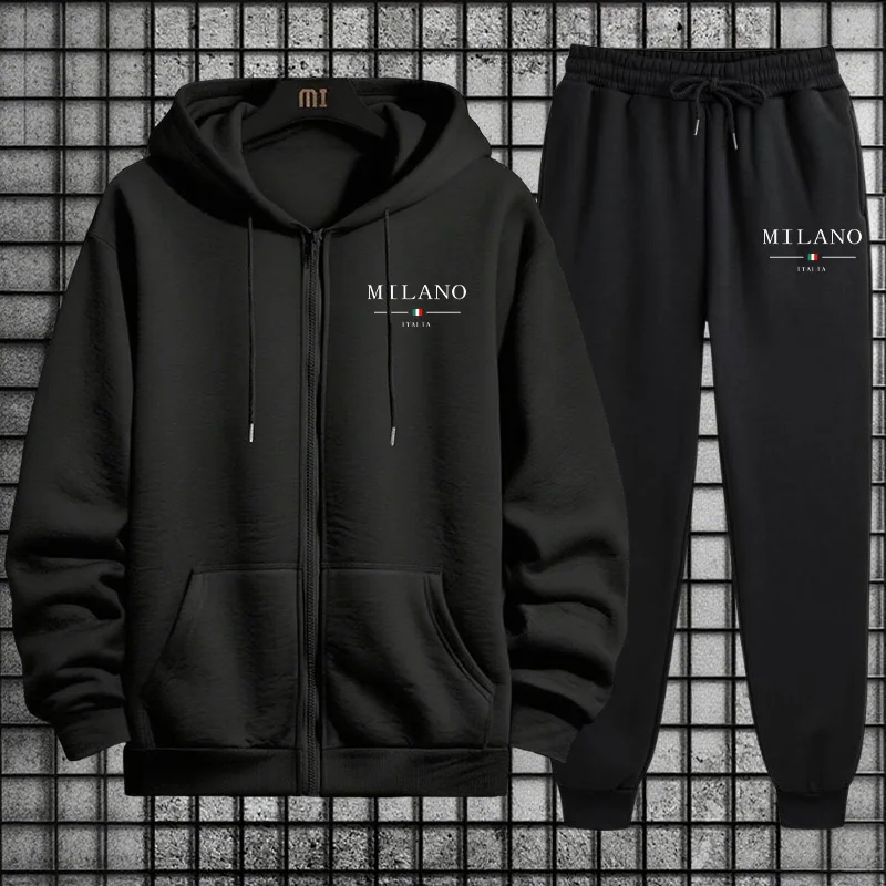 Mens Fashion Zip Up - Frühling 2026 Herren-Trainingsanzug: Lässige, hochwertige Sportbekleidung