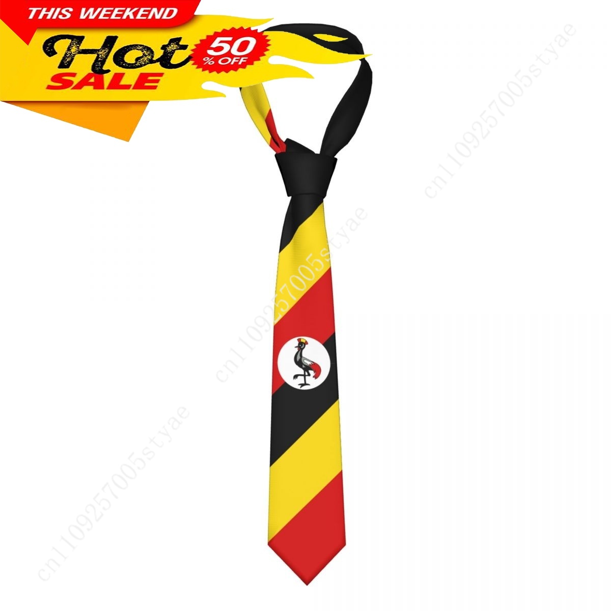 Men Fashion Uganda - Uganda-Flagge Krawatte Emblem-Halsbinde Herren Damen Krawatten