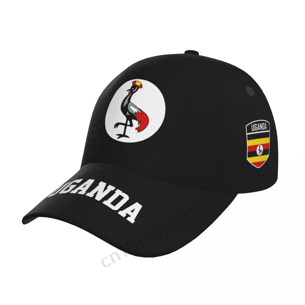 Men Fashion Uganda - 2025, Uganda-Flagge, 3D-Fußballhüte, Sonnen-Baseballkappe, atmungsaktiv, verstellbar,