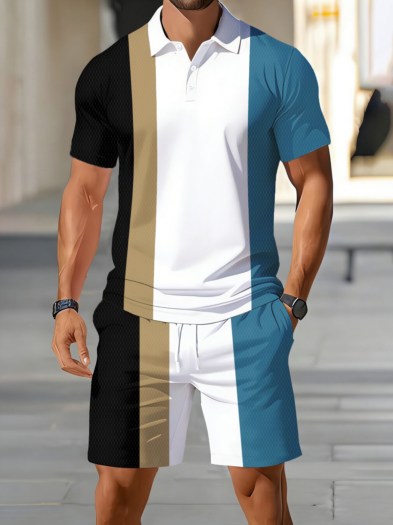 Men'S Fashion Polo Shirt - 2026 Sommer Neues Herren-Polo-Shirt-Set – Lässige