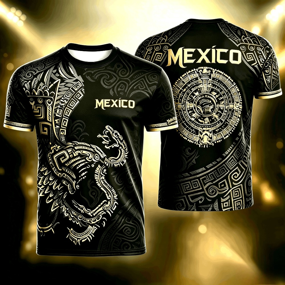 Mens Fashion Mexico - Sommerliches Mexiko-Print-T-Shirt für Herren – Lustiges