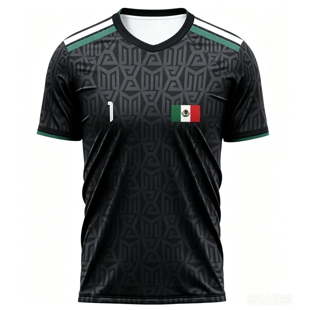 Mens Fashion Mexico - Mexiko Auswärts-Fanclub-Ausrüstung, Elastisches Atmungsaktives Match-Trainingsshirt, Fan-Anfeueroutfit