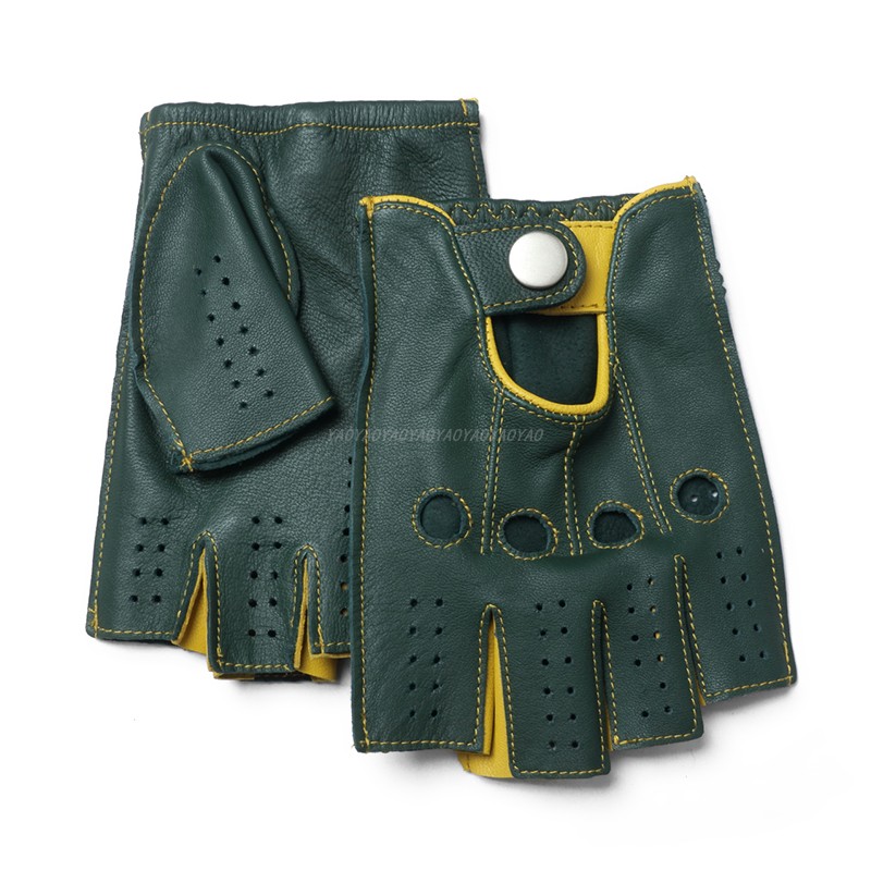 Driving Gloves Leather - Hochwertige 2026 Neue Halbfinger-Herrenhandschuhe aus Echtem