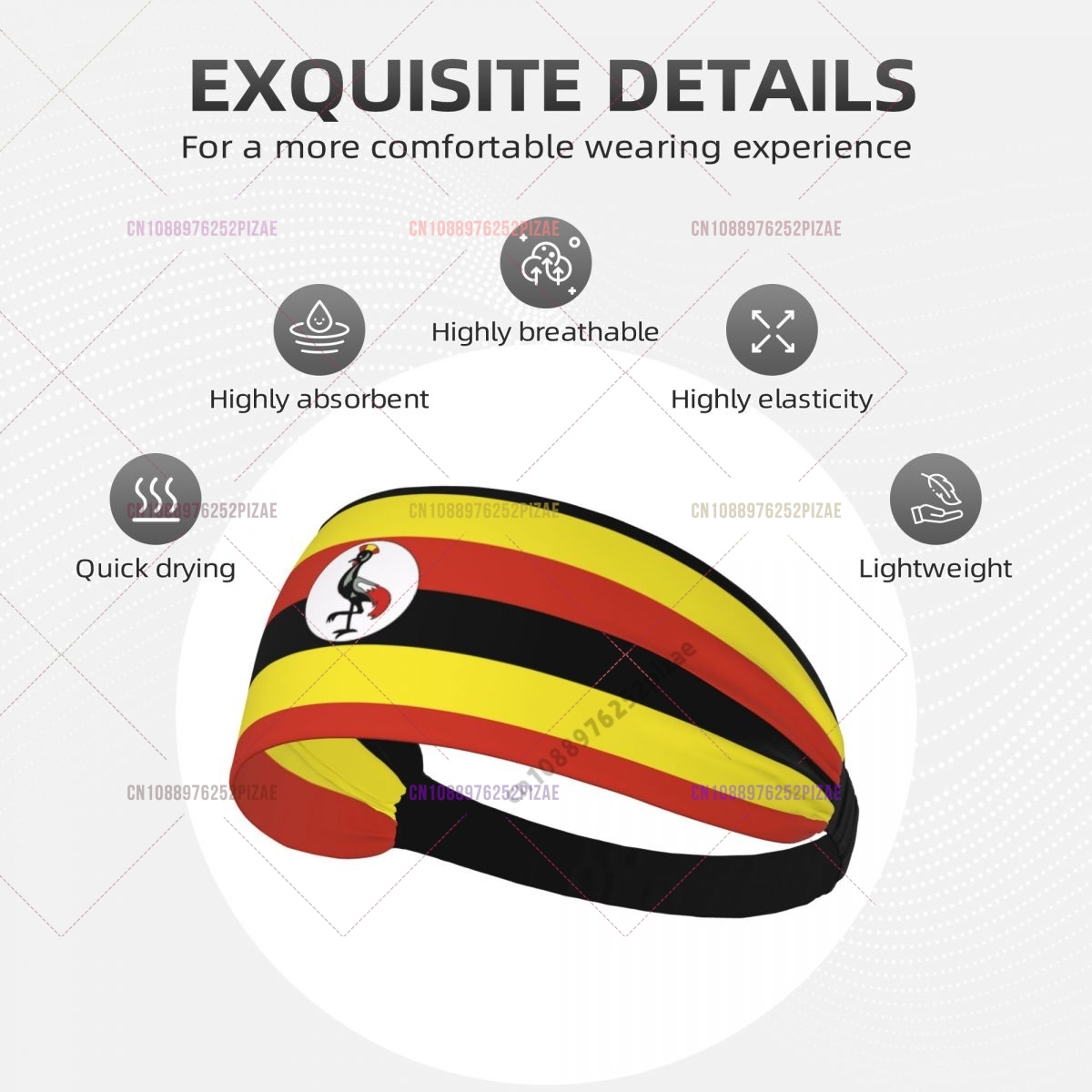 Men Fashion Uganda - Uganda-Flagge, für Männer und Frauen, elastische