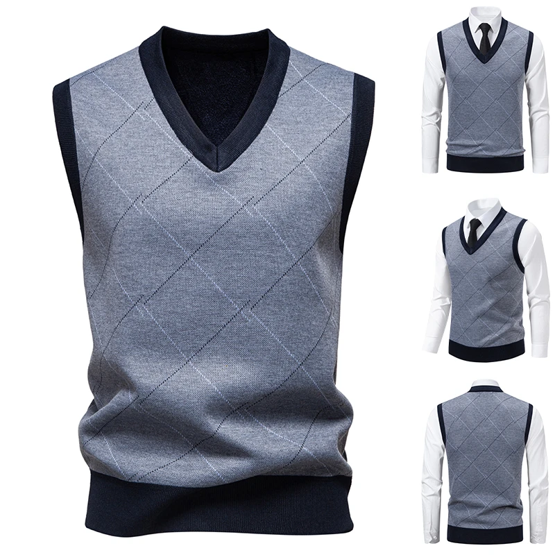 Men'S Fashion V Neck Sweater - Gestrickter warmer Herrenpullover im Herbst und