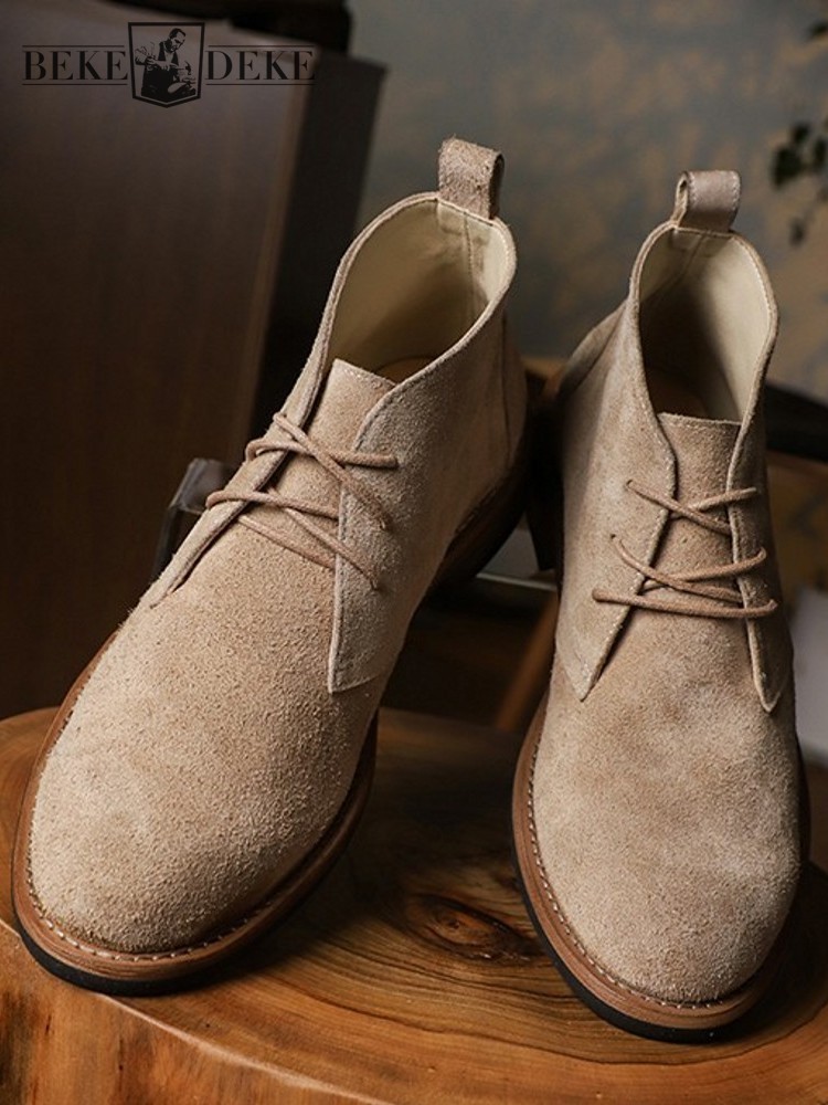 Mens Fashion Workwear - Mode Vielseitige Männliche Schnürung Farbblock Kuh
