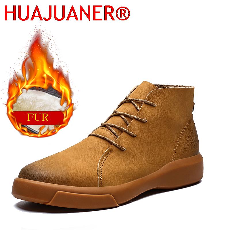 Mens Fashion Workwear - Luxusmarke Winter Pelz Warme Chelsea Herrenstiefel