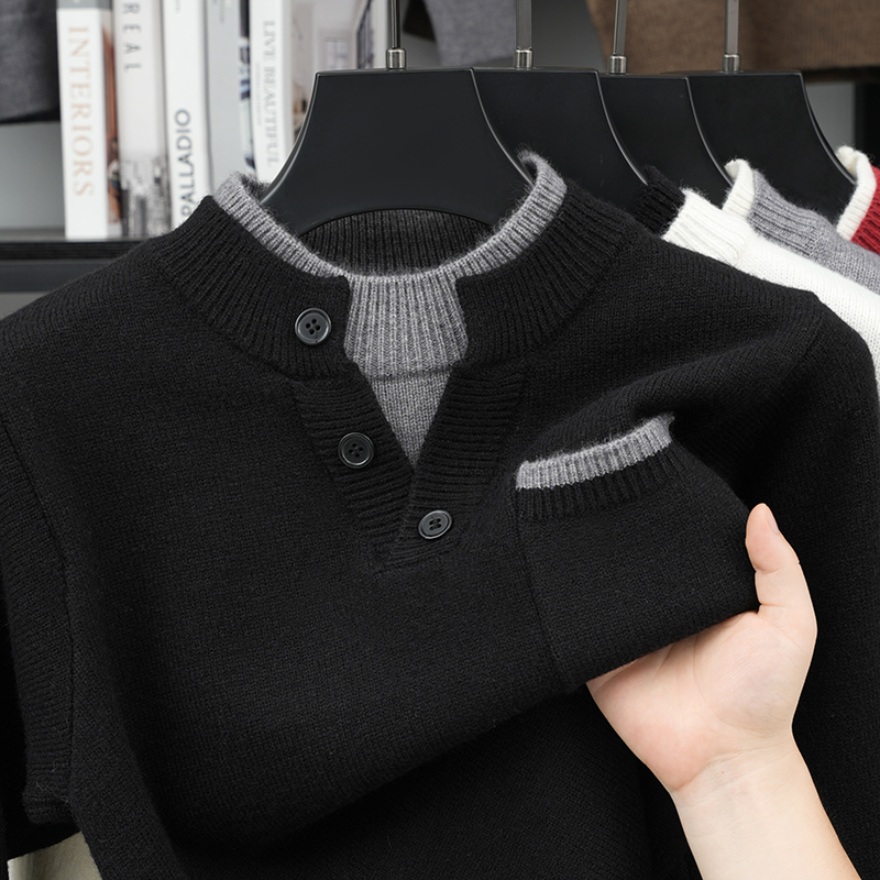 Herren-Pullover mit Schein-Zwe – Men'S Fashion V Neck Sweater Bewertung und Preis