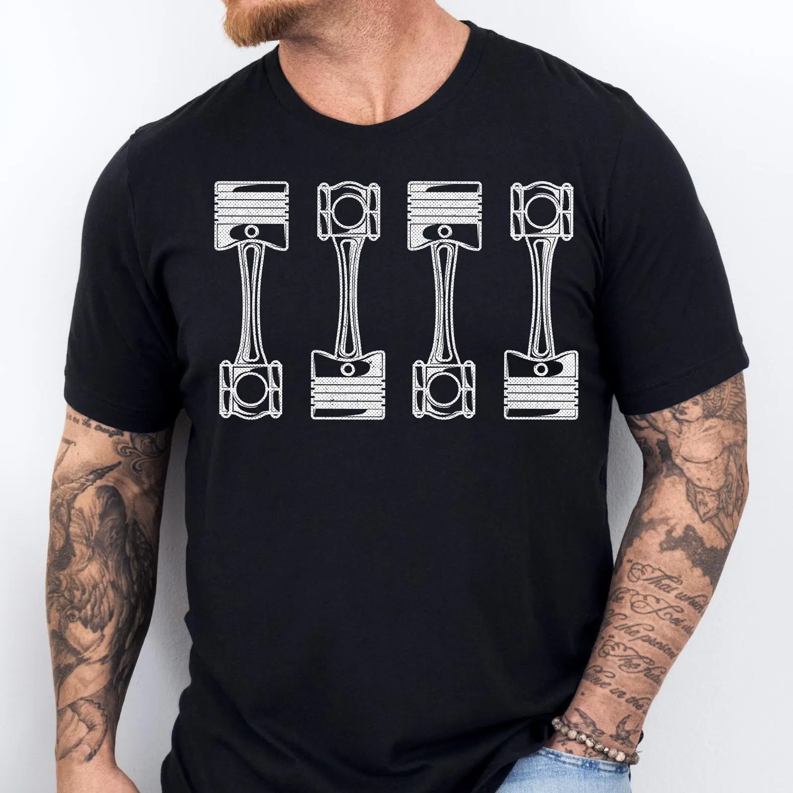 T-Shirt mit Auto-Motorenkolben – Men'S Fashion Garage Bewertung und Preis