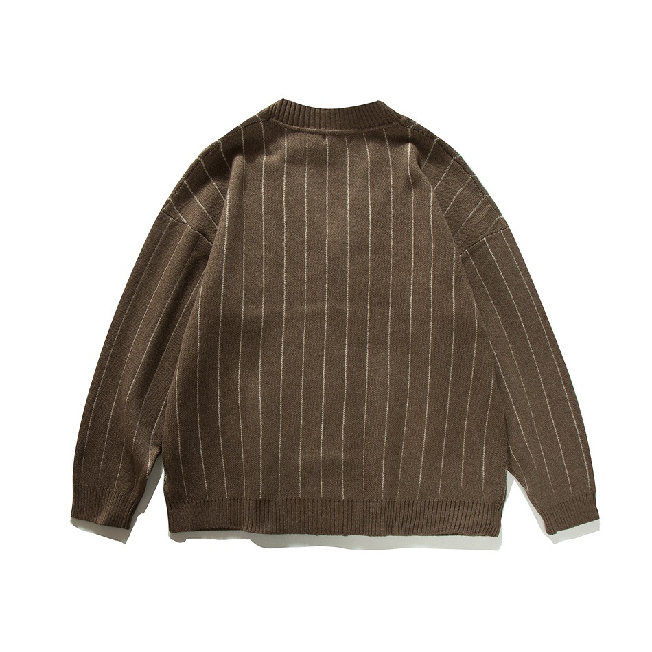 Frühling Herbst Streifen Stric – Men'S Fashion V Neck Sweater Bewertung und Preis
