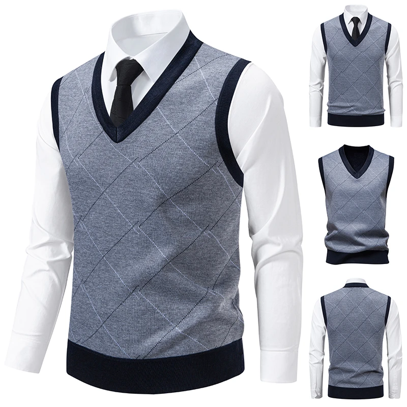 Gestrickter warmer Herrenpullo – Men'S Fashion V Neck Sweater Bewertung und Preis