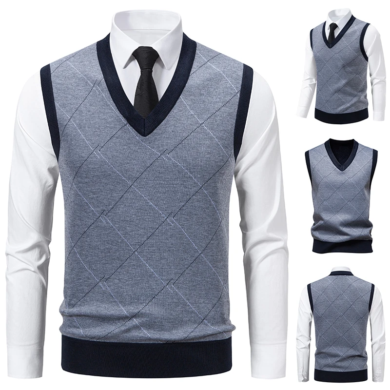 Gestrickter warmer Herrenpullo – Men'S Fashion V Neck Sweater Bewertung und Preis