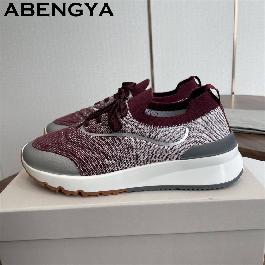 Neue mehrfarbige gestrickte Lo – Men'S Fashion Loafers Shoes Bewertung und Preis